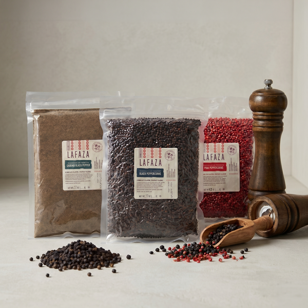 Madagascar Pepper Mill Refill Bundle - Black + Pink Peppercorn